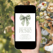 セージジンガムコケットバーブベビーシャワーピクニック 招待状