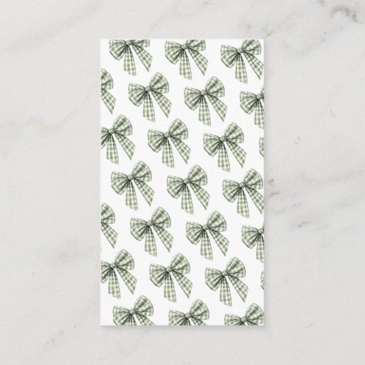 セージジンガムボウピクニックベビーディスプレイシャワー エンクロージャーカード (裏面)