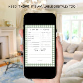 セージジンガム予測ベビーシャワーゲームカード 招待状