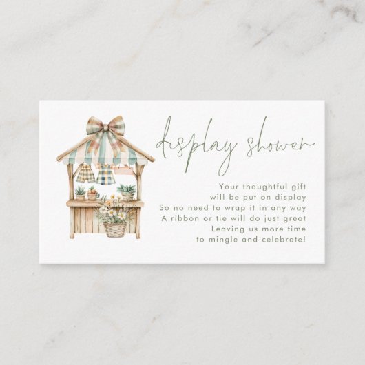 セージジンガム農家マーケットディスプレイベビーシャワー エンクロージャーカード (正面)