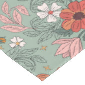 セージスタイリッシュグリーンフローラ植物性クリスマス テーブルクロス (アングル)