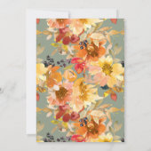 セージスタイリッシュ植物水カラーブライダルシャワー 招待状 (裏面)