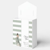 セージストライプグリーンブライダルシャワー フェイバーボックス (オープン)