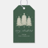 セージスパークリメリークリスマスツリーズホリデー ギフトタグ (正面)
