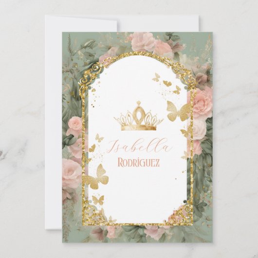 セージスペインのグリーンクインセアニェラ15アノス 招待状 (裏面)