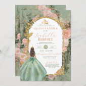 セージスペインのグリーンクインセアニェラ15アノス 招待状 (正面/裏面)