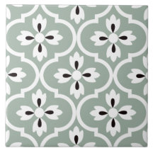 セージスペインのグリーン、白フローラ黒い水滴