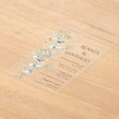 セージスペインのグ結婚リー アクリル招待状 (レイダウン)