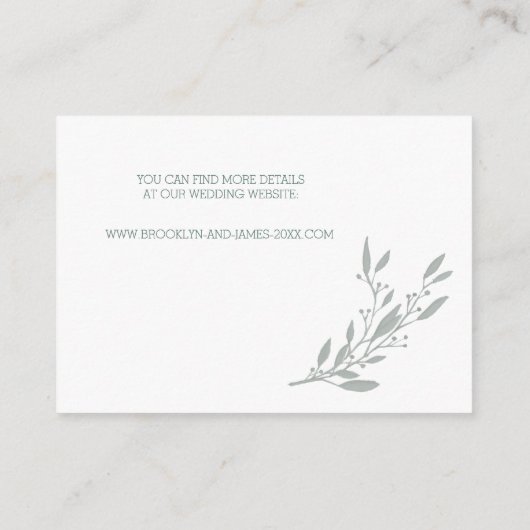 セージズエレガントア結婚コモデーションカード エンクロージャーカード (裏面)