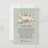 セージダスティブルートレインベビーシャワーサンキューカード サンキューカード (正面)