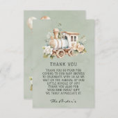 セージダスティブルートレインベビーシャワーサンキューカード サンキューカード (正面/裏面)