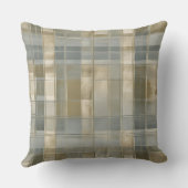 セージダスティブルーファームハウスモダンプレイド クッション (裏面)