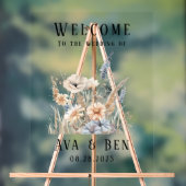 セージダスティブルーワイルドフラワー結婚ズの歓迎サイン アクリルサイン (ニュートラル)