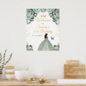 セージダークスキンプリンセス誕生日へようこそ ポスター (キッチン)