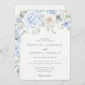 セージチノイスリーフランスのヴィンテージ結婚フローラ 招待状 (正面/裏面)