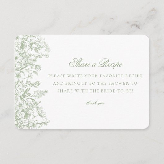 セージチノイスリーフローラ共有レシピ招待状 エンクロージャーカード (正面)