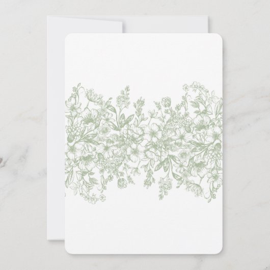 セージチノイスリーヴィンテージフローラ誕生日パーティー 招待状 (裏面)