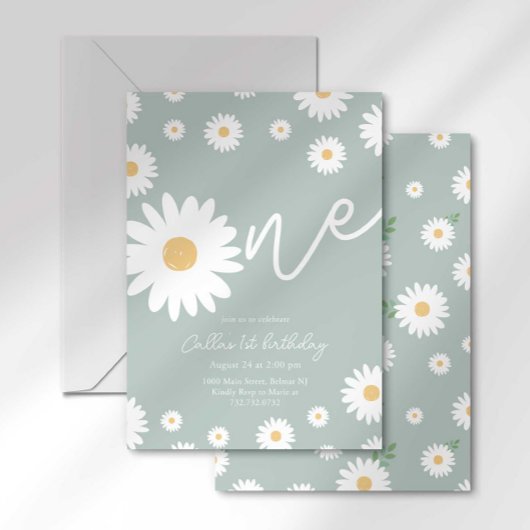 セージデイジー1st誕生日招待状 招待状