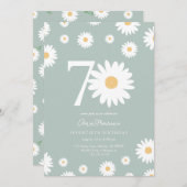 セージデイジー70番目の誕生日招待状 招待状 (正面/裏面)