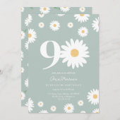 セージデイジー90番目の誕生日招待状 招待状 (正面/裏面)