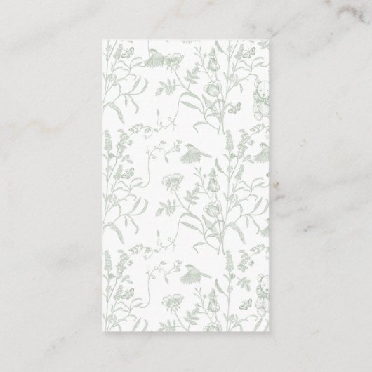 セージトイル赤ちゃんシャワーブック エンクロージャーカード (裏面)