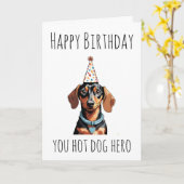 セージドッグ誕生日カード カード (黄色い花)