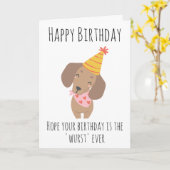 セージドッグ誕生日カード カード (黄色い花)