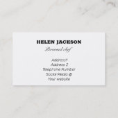 セージハーブ料理シェフケータリング名刺 名刺 (裏面)