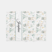 セージバニードリームズパーソナライズされたベビー フリースブランケット (正面(横))