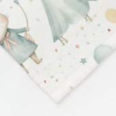 セージバニードリームズパーソナライズされたベビー フリースブランケット (角)