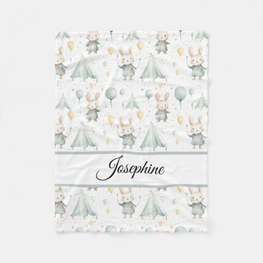 セージバニードリームズパーソナライズされたベビー フリースブランケット (正面)