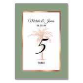 セージバラ金ゴールド銅パームモダンツリー結婚ズ テーブルナンバー (裏面)