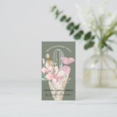 セージパティシシェフピンクフラワーズボホベイカー 名刺 (スタンド正面)