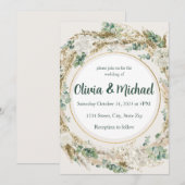 セージパンパスグラス結婚式招待状 | ボヘミアン 招待状 (正面/裏面)