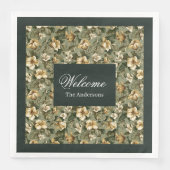 セージパーソナライズされたグリーンナプキンスシャビーシックスタイル (正面)