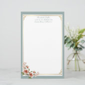 セージパーソナライズされたマグノリア 便箋 (スタンド正面)