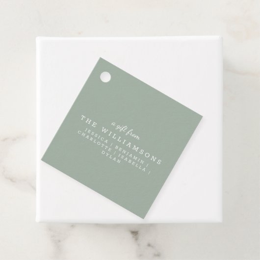 セージパーソナライズされた・グリーンのモダンキュート フェイバータグ (インサイチュ)
