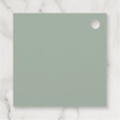 セージパーソナライズされた・グリーンのモダンキュート フェイバータグ (裏面)