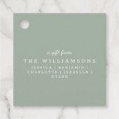 セージパーソナライズされた・グリーンのモダンキュート フェイバータグ (正面)