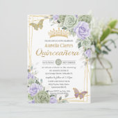 セージパープルフローラ蝶金ゴールドキンセアニェラ 招待状 (スタンド正面)