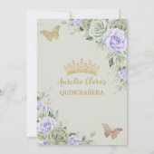 セージパープルフローラ蝶金ゴールドキンセアニェラ 招待状 (裏面)