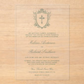 セージビクトリアングリーンカソリッ結婚クス アクリル招待状 (正面)