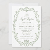 セージビクトリアングリーンリハーサルディナーQRコード 招待状 (正面)