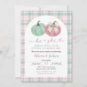 セージピンクジンハムパンプキ名門私立校風のンジェンダーの発表 招待状 (正面)