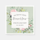 セージピンクフローラ永遠に明日のリハーサルを開始 スタンダードカクテルナプキン (正面)