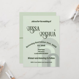 セージファンキーレトロディスコ結婚ーズはっきりした-モダンおもしろい 招待状