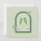 セージファンキーレトロディ結婚スコの – 日付を保存 招待状 (裏面)