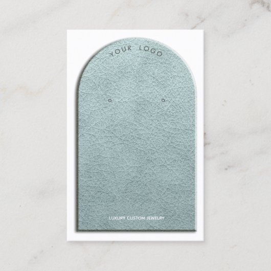 セージフェイクレザーアーチイヤリングディスプレイ 名刺 (正面)