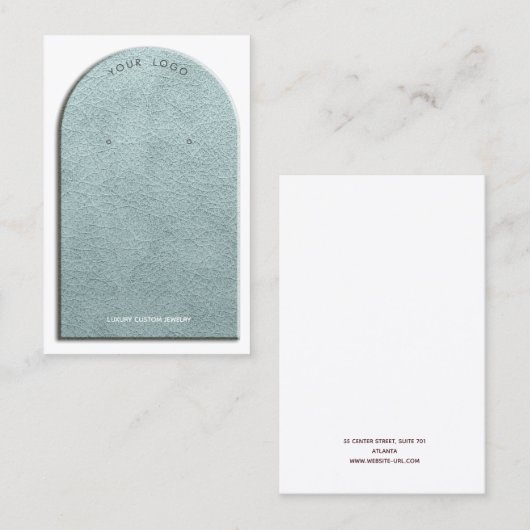 セージフェイクレザーアーチイヤリングディスプレイ 名刺 (正面/裏面)