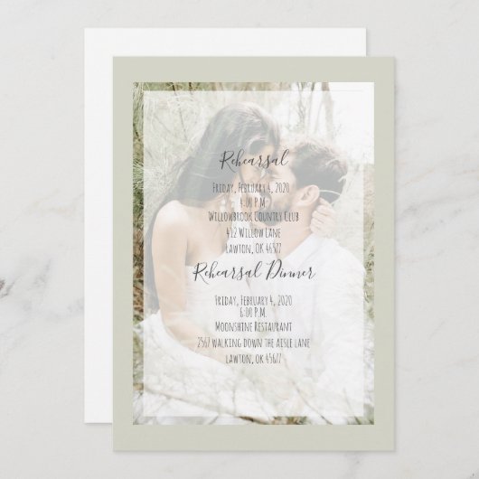 セージフォトリハーサル&リハーサルディナー招待状 招待状 (正面/裏面)